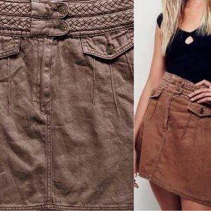Free People Hemp Skirt A-Line Mini